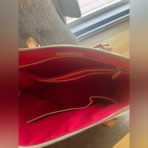 Dooney & Bourke Sports-Themed Tote in White and Brown Los Angeles Angels - Picture 4 of 7